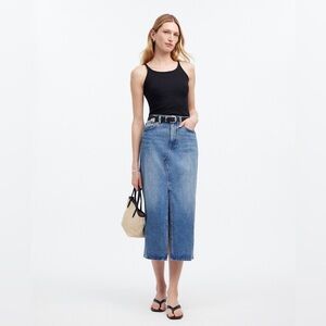 Madewell Size 23 The Rilee Denim Midi Skirt